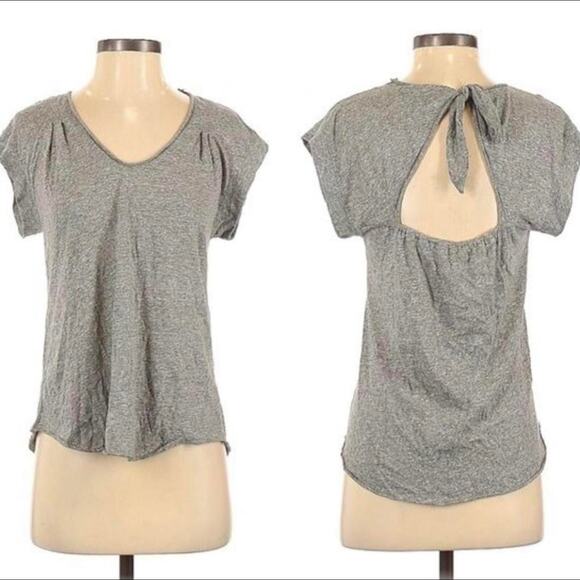 Rebecca Taylor Grey Jersey T-Shirt Small Keyhole Back Coquette Neutral Fall Chic - Picture 8 of 8